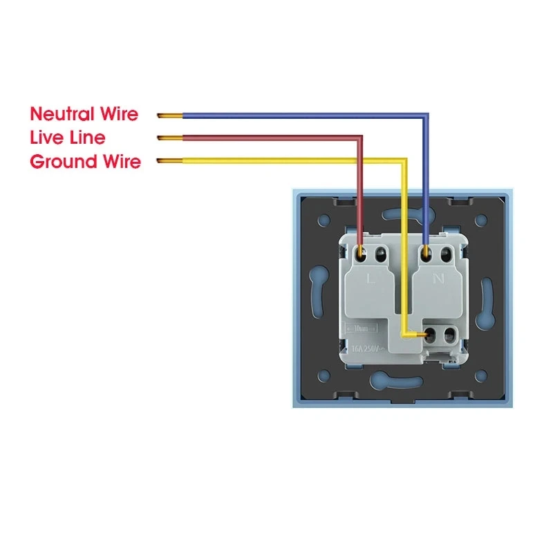 Israel Wall Power Sockets Electrical 16A 1/2 Outlets Rectangular PC Panel for Israeli Home Office Kitchen Standard Grounding