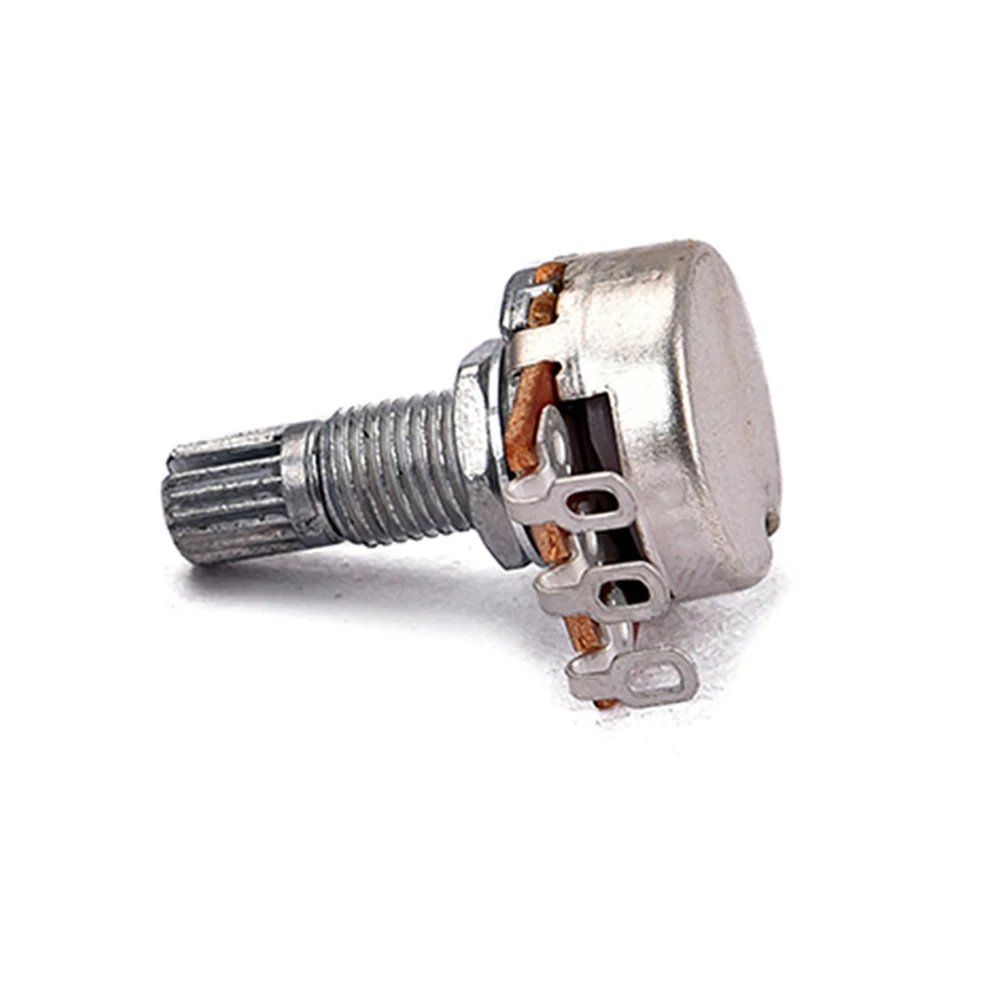 

10pcs A50K Ohm Audio Potentiometer Long Shaft Coarse Knurled Fit Most Knobs Replacement For Bass Guitar Instrument B Type