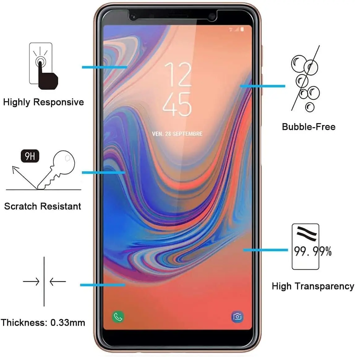 

2/4Pcs Tempered Glass For Samsung Galaxy A7 2018/J4 +/J6 + Screen Protector
