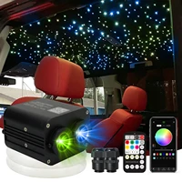 Kit de fibra óptica para techo de cielo estrellado montado en coche de doble cabezal de 20W, luz de techo interior para el hogar con Control por aplicación Bluetooth