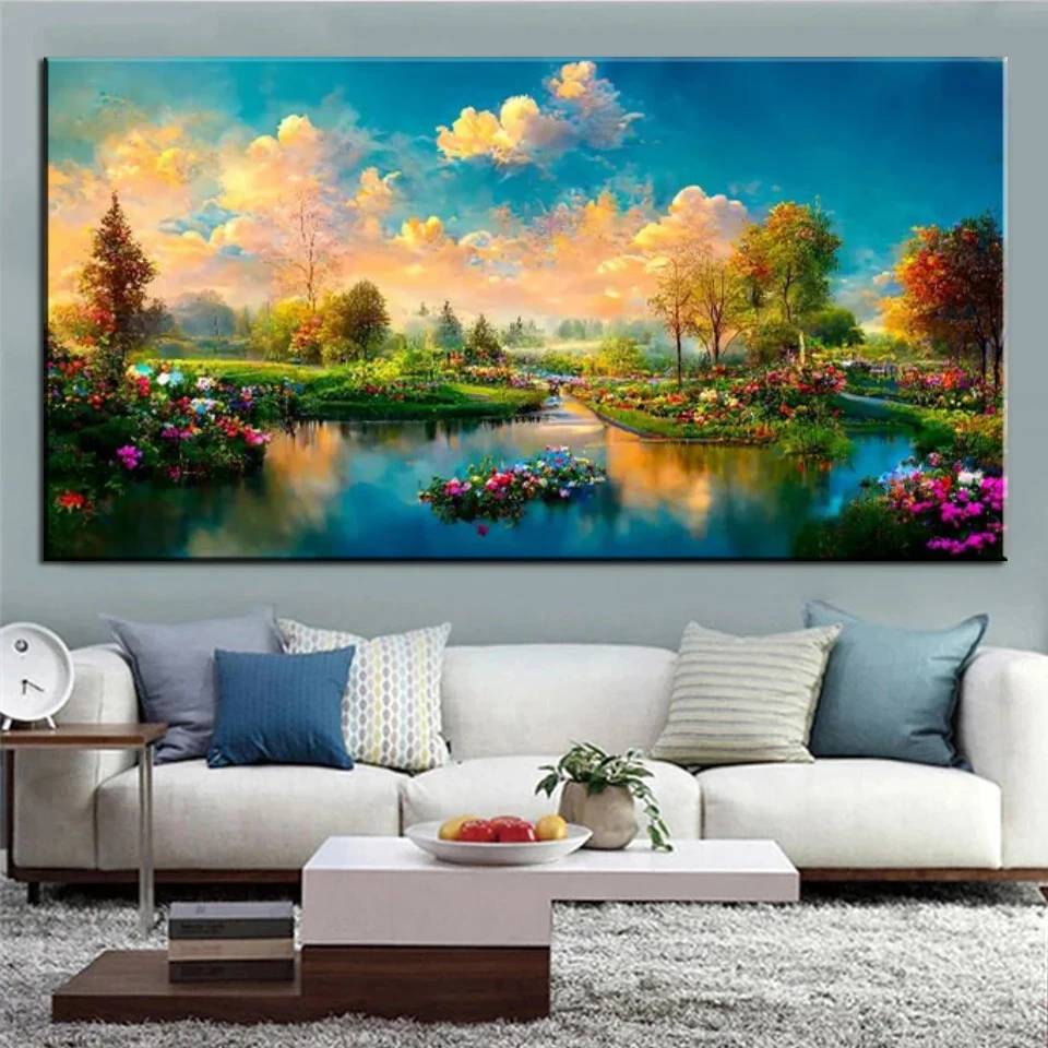 Fantasy Mushroom 5D DIY Diamond Painting Jewelry Cross Stitch Full Mosaic Diamond Embroidery Color Tree Spring Landscape V703