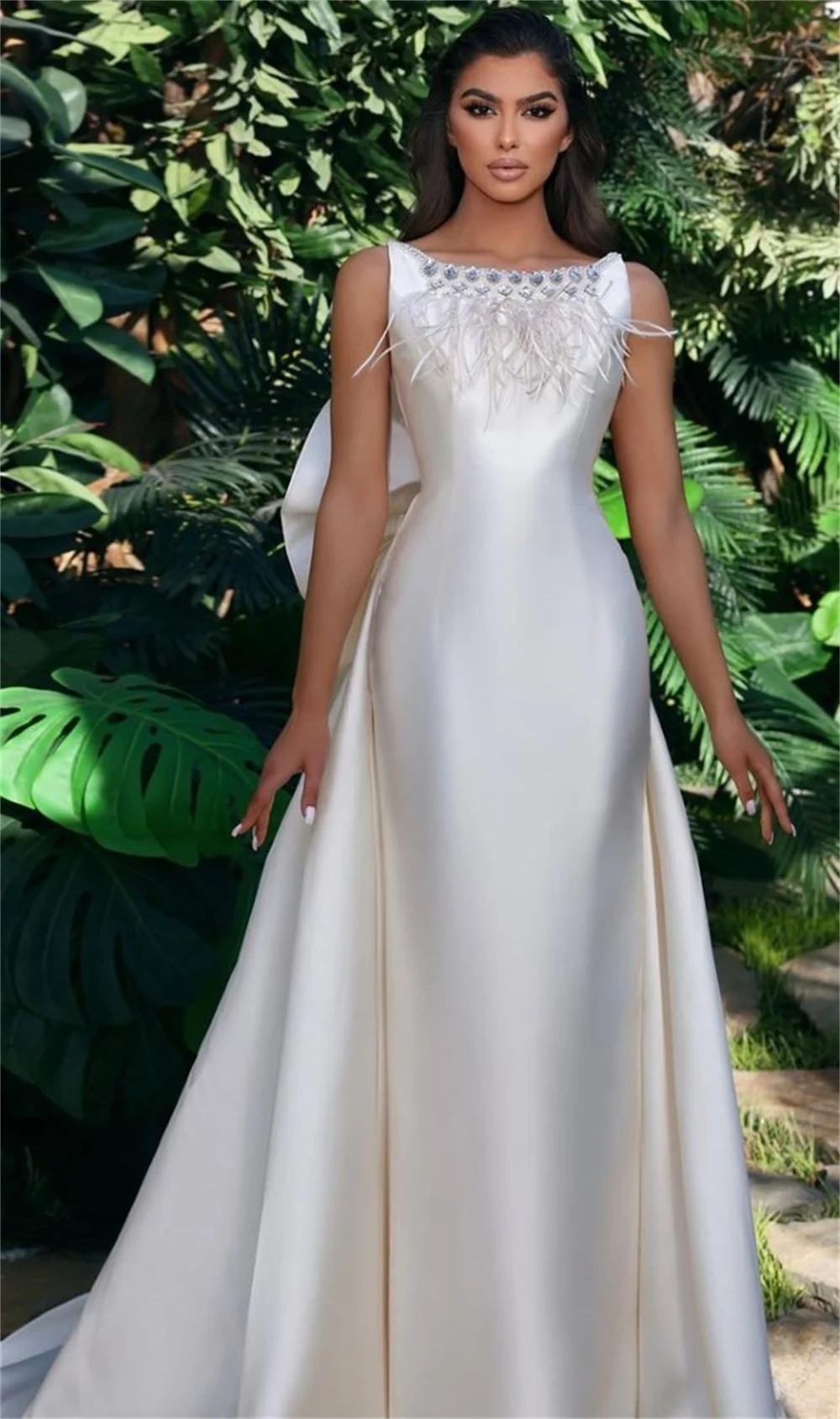 Ballkleid Feder elegante Juwel Meerjungfrau umarmt Pailletten Quaste Taft Anlass Abendkleid Vestidos de Noche Para Mujer 2023