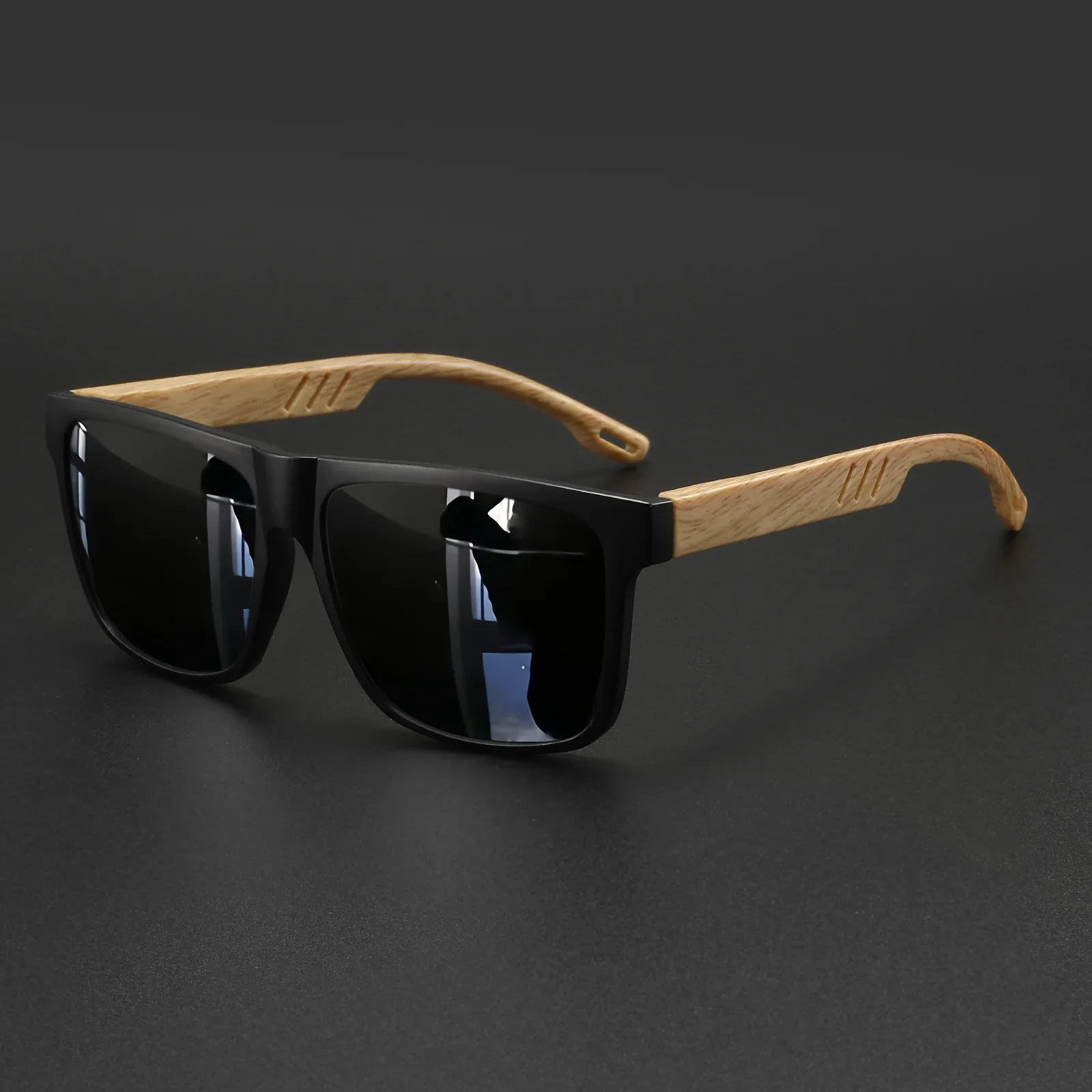 UV400 Anti Ultraviolet Lens Sunglasses Fashion Square Wood G