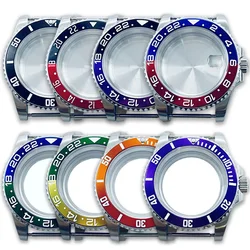 40mm Silver SUB Watch Case Sapphire Crysta GMT Bezel Fit NH34 NH35 NH36 NH38 NH39 NH70 NH72 ETA2824 PT5000 Movement