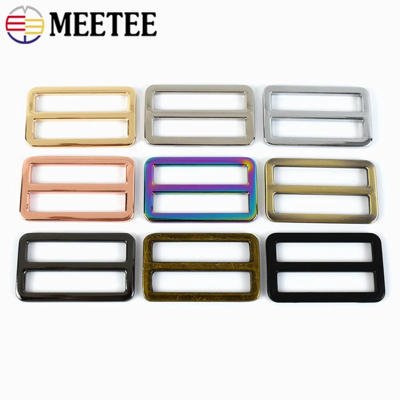 10/20Pcs 13-50mm Bag Strap Metal Buckles Slider Tri-Glide Ring Buckle Adjuster Webbing Belt Hooks Clasp DIY Hardware Accessories