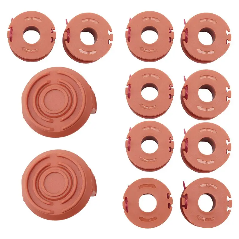 AEE8-Trimmer Spool Line For Worx,12 Pack WA0010 Edger Spools Replacement For Worx, Trimmer Line Refills 0.065 Inch For Worx