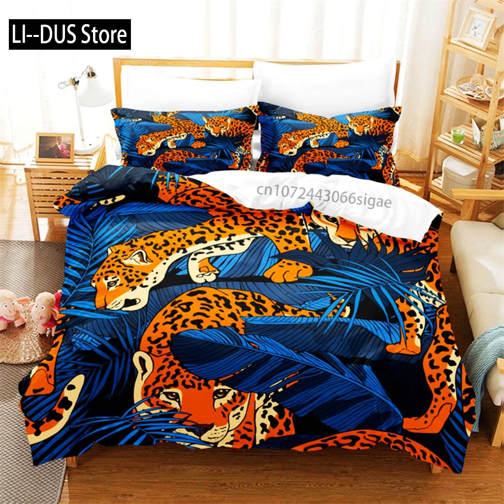 

Tropical Forest Leopard Bedding Set Duvet Cover Set 3d Bedding Digital Printing Queen Size Bedding Set Fashion Design