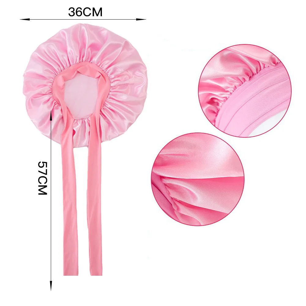 Ribbon round hat bow imitation silk beauty hair care wide-brimmed hat headscarf Nightcap