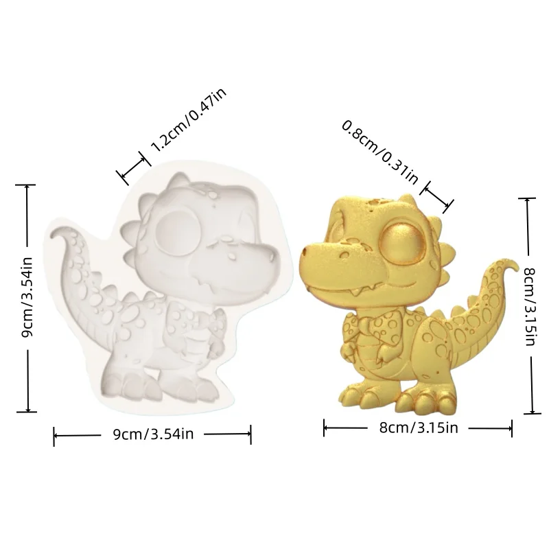 Polka Dot Bow Tie Little Dinosaur Mold Exquisite Decorative Fondant Chocolate DIY Silicone Mold