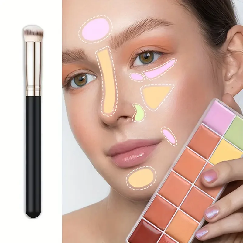 VERONNI 12 色コンシーラーパレット ブラシ付き - ナチュラル クリーム ニキビスポット ダークサークル カバー フェイス ファンデーション 明るく化粧品メイクアップ
