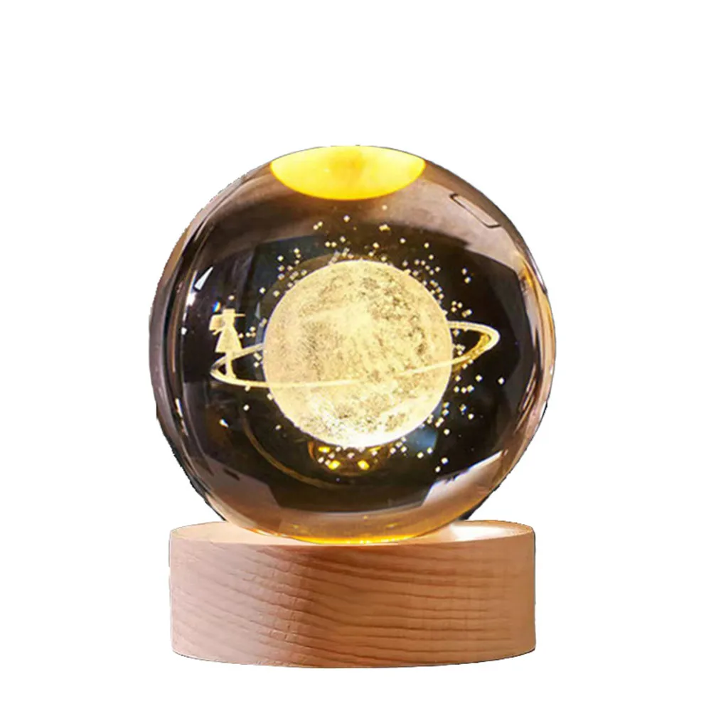 

Solar System Crystal Ball Wholesale Desktop Decoration Glass Ball Night Light Christmas Decorations Gift