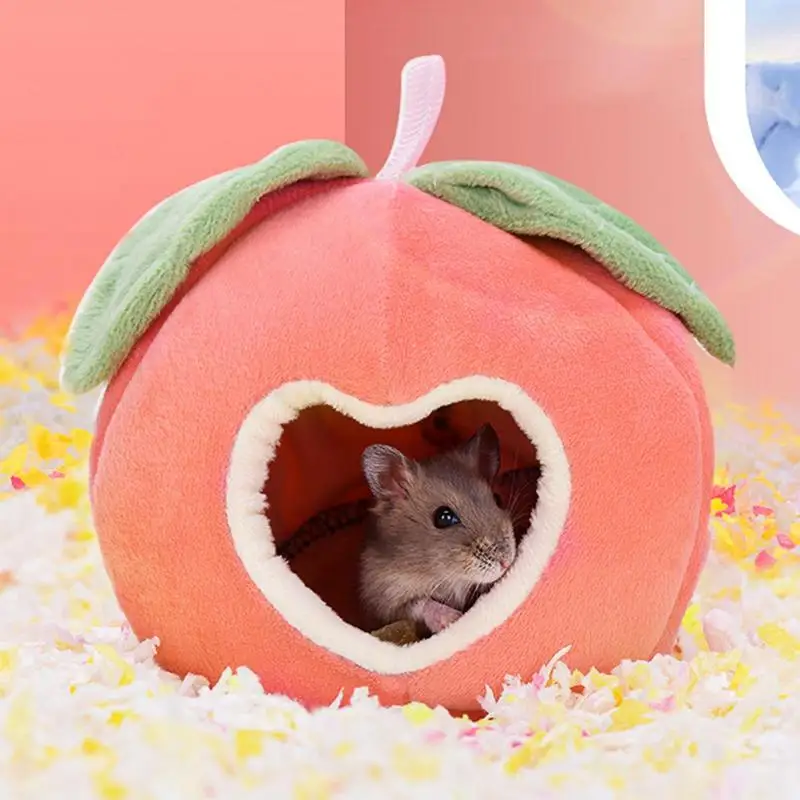 Cute Mini Winter Pet Hammock Cage Durable Fruit Shaped Guinea Pig Sleeping Bed Small Animal Warm Best Nest Pet Resting Accessory