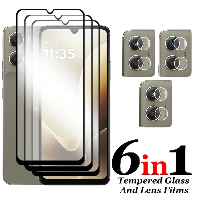 For Motorola Moto G06 Power Glass For Motorola Moto G06 Tempered Glass 2.5D Full Cover Screen Protector For Moto G06 Lens Film