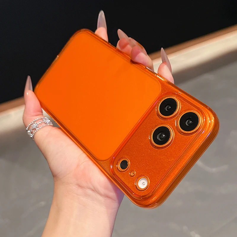 حافظة سيليكون برتقالية رفيعة للغاية لهاتف آيفون 17 16 15 14 13 برو ماكس غطاء خلفي فاخر ناعم من مادة البولي يوريثان لهاتف آيفون 17ProMax Funda #1