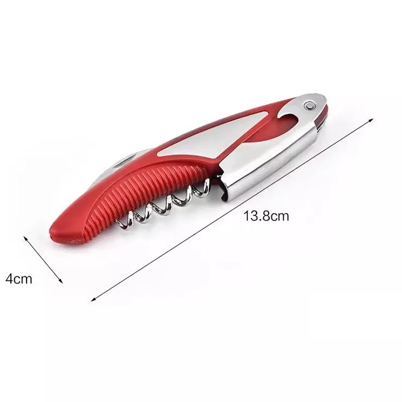 100Pcs/Lot Plastics Handle Professional Wine Opener Multifunction Portable Screw Corkscrew Wine Bottle Opener Cook Tools