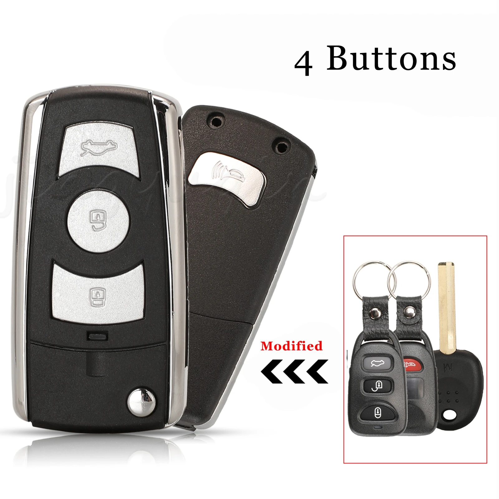 

Jingyuqin 10pcs/lot 4 Buttons Modified Fliping Remote Car Key Shell Case For Kia For Hyundai Accent Solaris