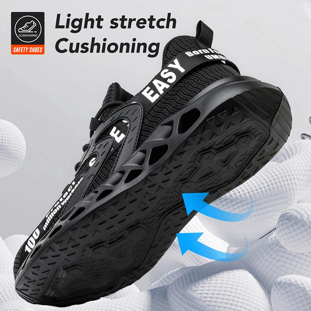 Autumn Safety Shoes For Men And Women Light Work Safty Sneakers Steel Toe Shoe Anti-smash Sneaker Indestructible Shoes YIZHONCO