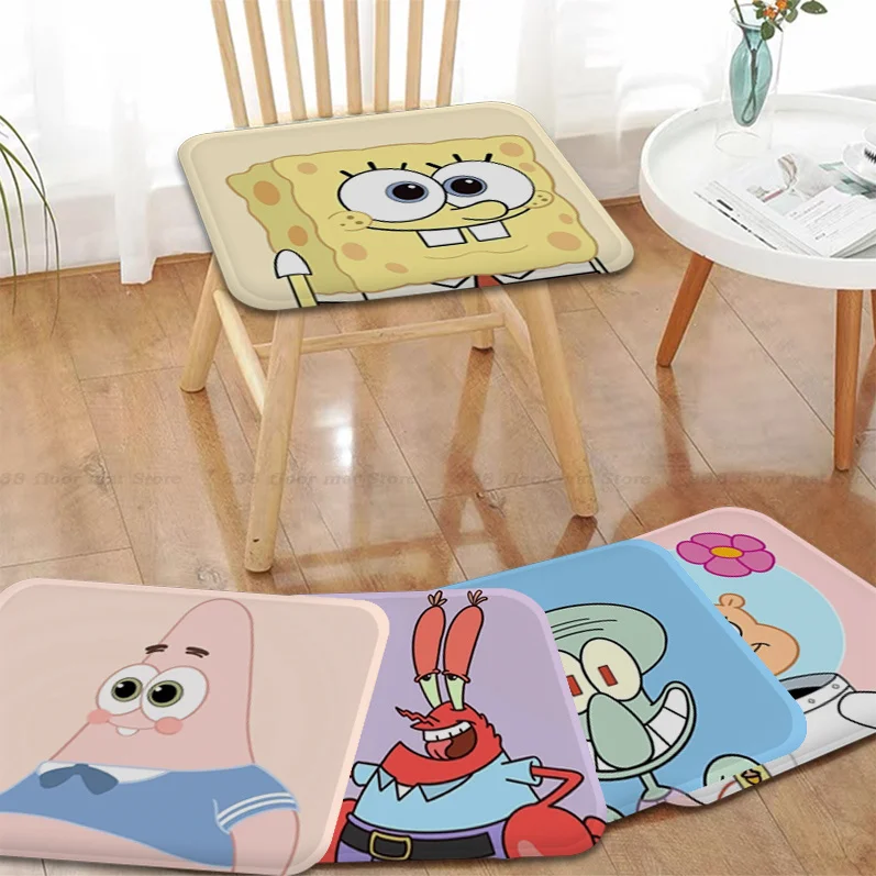 

Anime Sponges B-Bob-Square Cute Pants Cushion Mat Tie Rope Dining Chair Cushion Circular Decoration Seat Office Desk Cushions