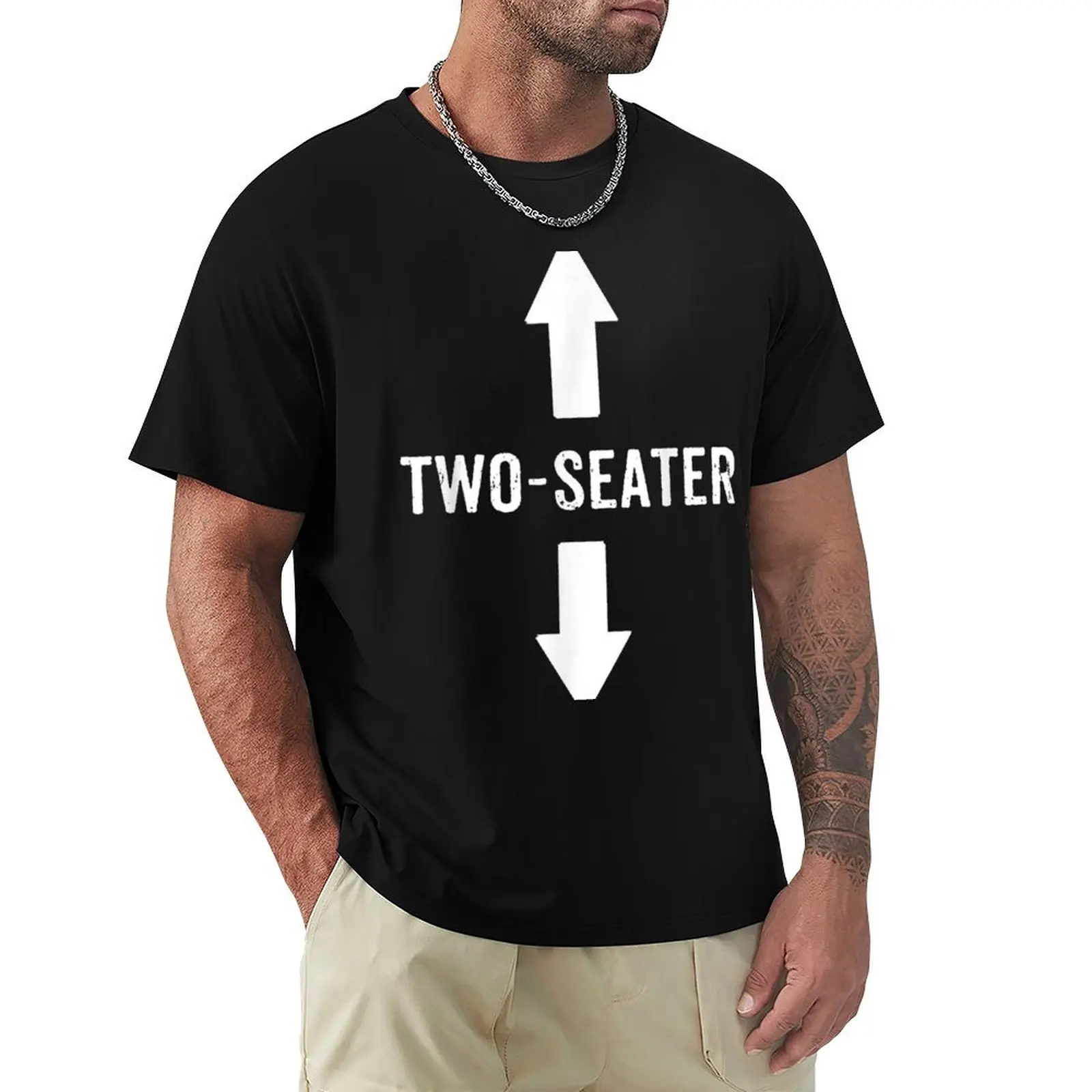 

Two Seater For Men 2 Seater Dad Funny Gift T-Shirt Water Resistant Casual T-Shirt