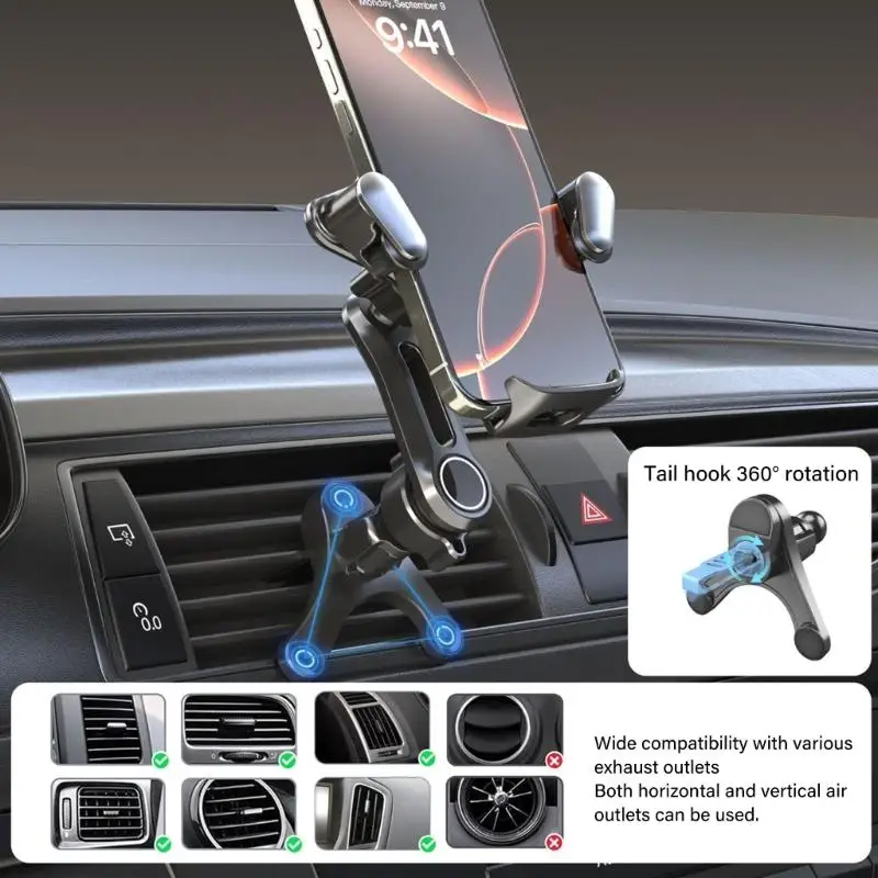 

Универсальный Y-образный вентиляционный автомобильный держатель для телефона, быстрая установка, материал ABS, регулируемый угол