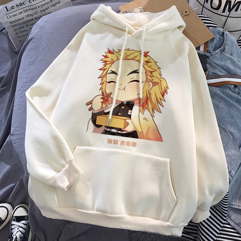 Demon Slayer Japan Anime Men Women Hoodies Rengoku Kyoujurou Print Plus Size Hooded Harajuku Unisex Sweatshirt Pullover Clothing