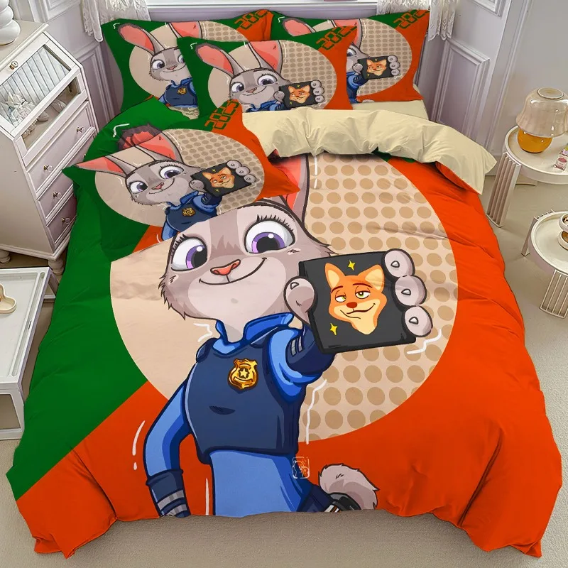 

Милый пододеяльник с изображением Зверополис Диснея, комплект постельного белья с Рождеством, король короля, полный размер для праздничной спальни, подростков, женские подарки