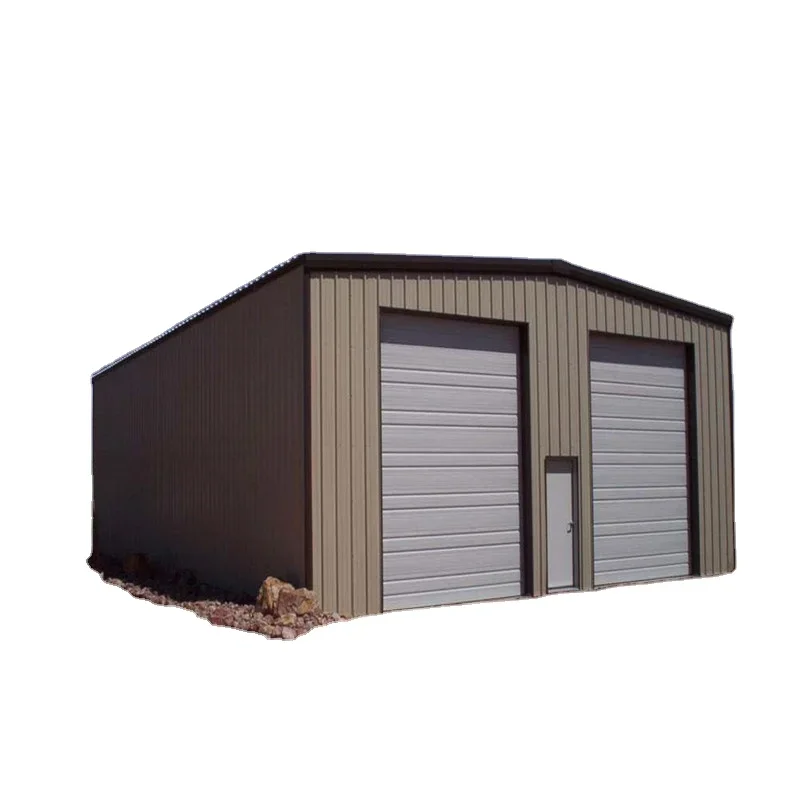 # l Galvanized Industrial Building Design Prefab Steel Garage with Shed