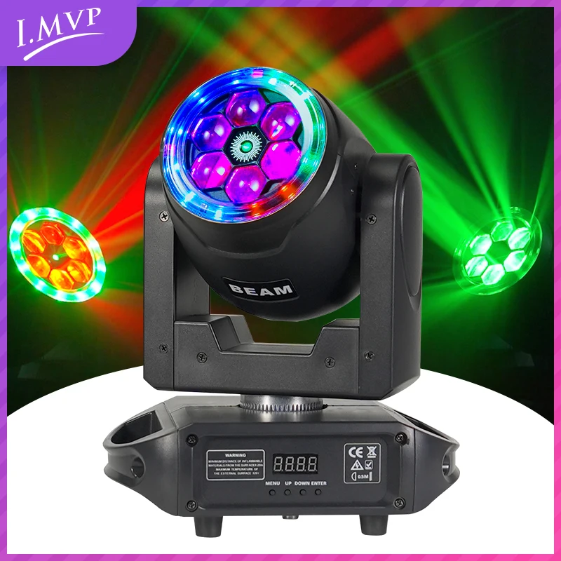 

DMX Stage Lighting Bee Eye 6x15W RGBW Beam Light LED Moving Head Light with Aperture