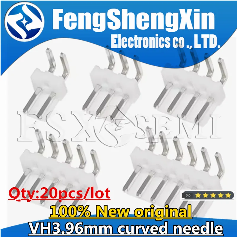 20pcs/lot  VH3.96mm curved needle seat VH 3.96mm 2P/3P/4P/5P/6P/7P/8P/9P/10P/11P/12P White connector 3.96mm Pitch