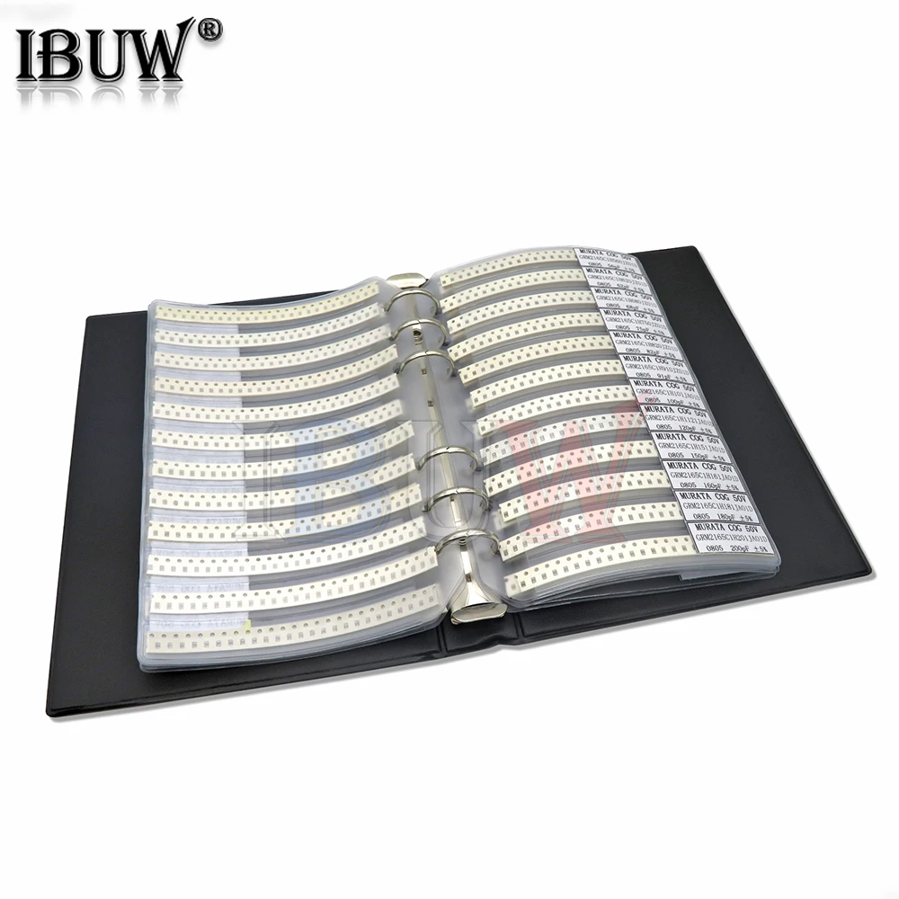 950PCS 2550PCS 4500PCS 0201 0402 0603 0805 1206 Capacitor sample book ibuw SMD Assorted Kit 10uf 1nf 100pf 10nf blank book