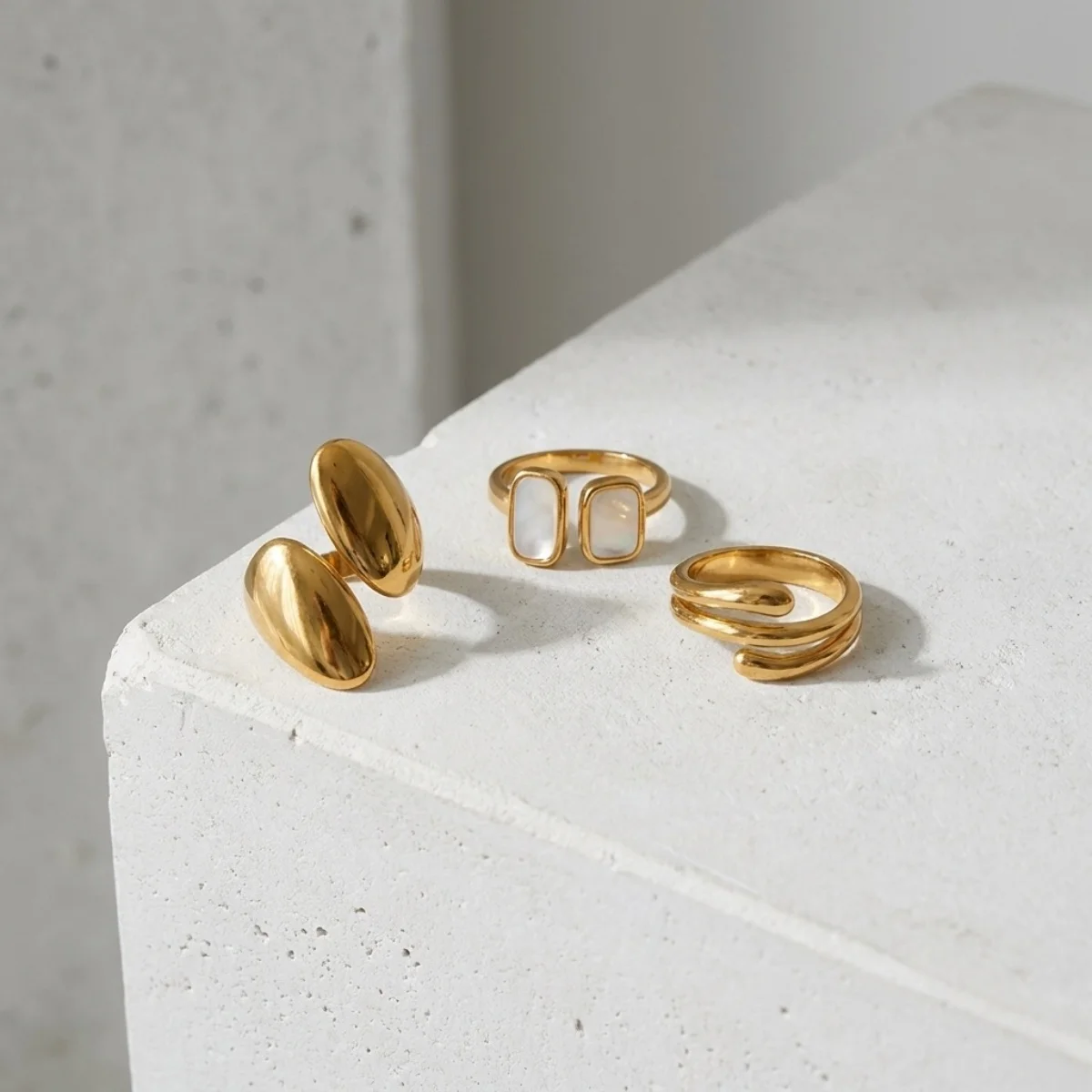 3/4 Stück/Set Minimalistische, gewellte Ringe aus Edelstahl mit weißem Emaille für Damen und Herren, Lava-Wassertropfen-Twist-Herz-Fingerringe, Schmuck – Detail 15