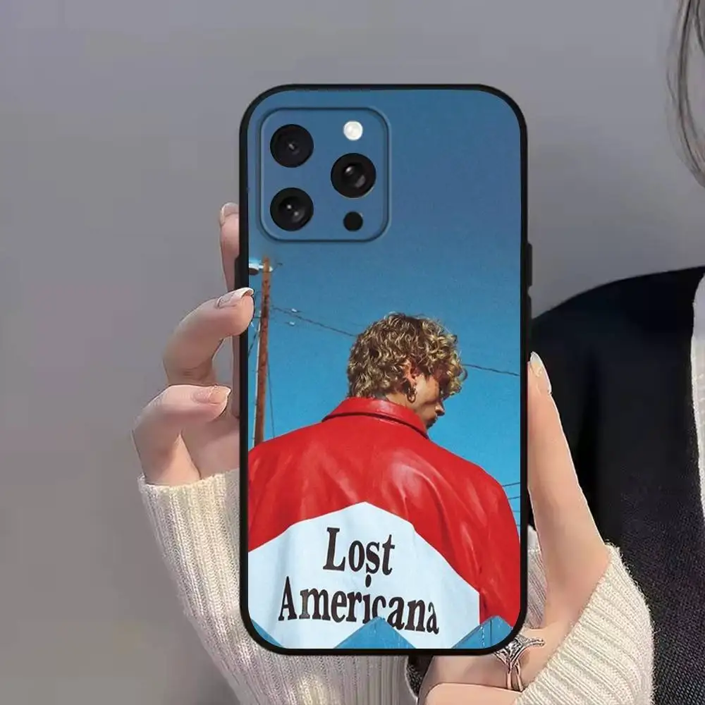 M-MGK LOST A-AMERICANA Handyhülle für iPhone 12,13,14,11,12,17,16,15,Plus,Pro Max,XS,X,XR,SE,Mini,Soft Silikon Schwarz Cover