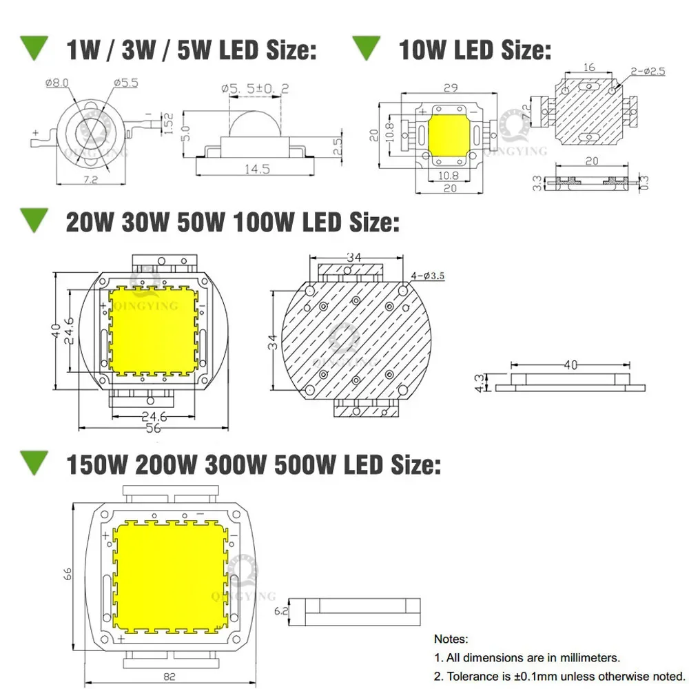 حبات ضوئية عالية الجودة من نوع COB SMD ، رقاقة LED تنمو ، أحمر عميق ، 1 واط ، 3 واط ، 5 واط ، 10 واط ، 20 واط ، 30 واط ، 50 واط ، W ، 665nm ، 665nm ، 670nm ، 675nm