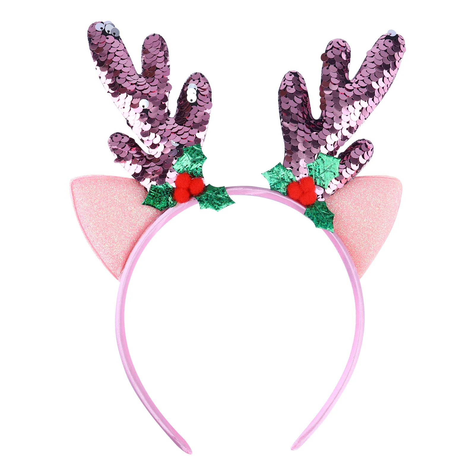 

Headband Deer Antler Adult Reindeer Hairband Animal Ears Antlers Pink Christmas