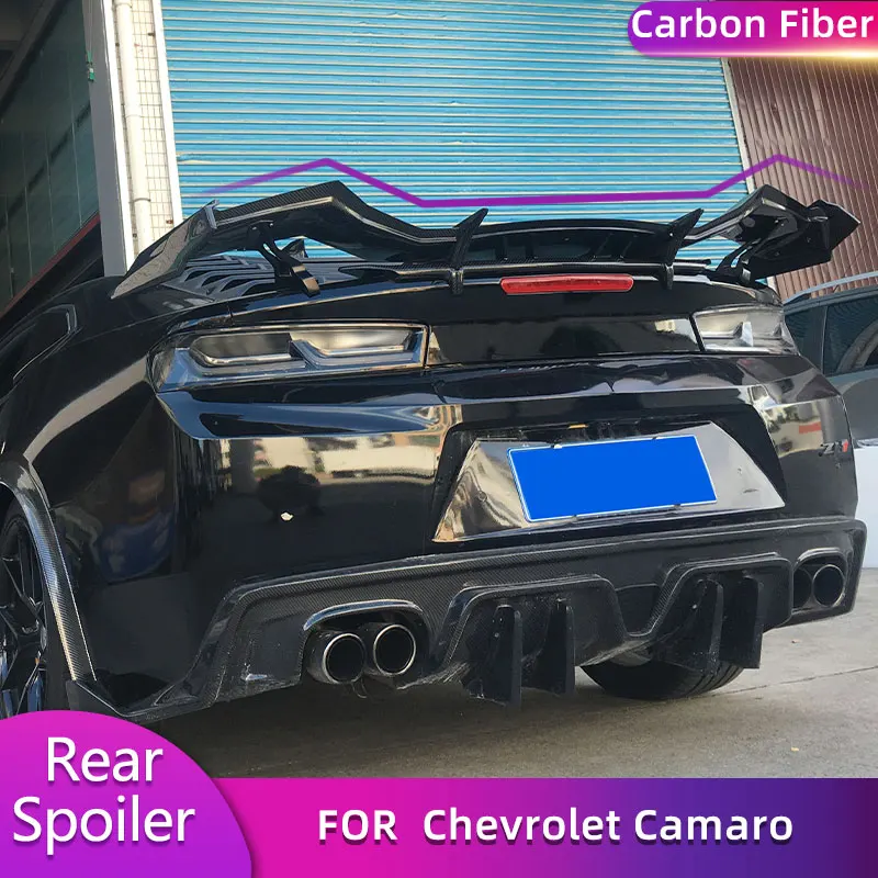 Carbon Fiber Rear Trunk Spoiler Wings for Chevrolet Camaro Coupe 2016-2019 Car Racing Rear Spoiler Big Boot Lid Wing Lip FRP