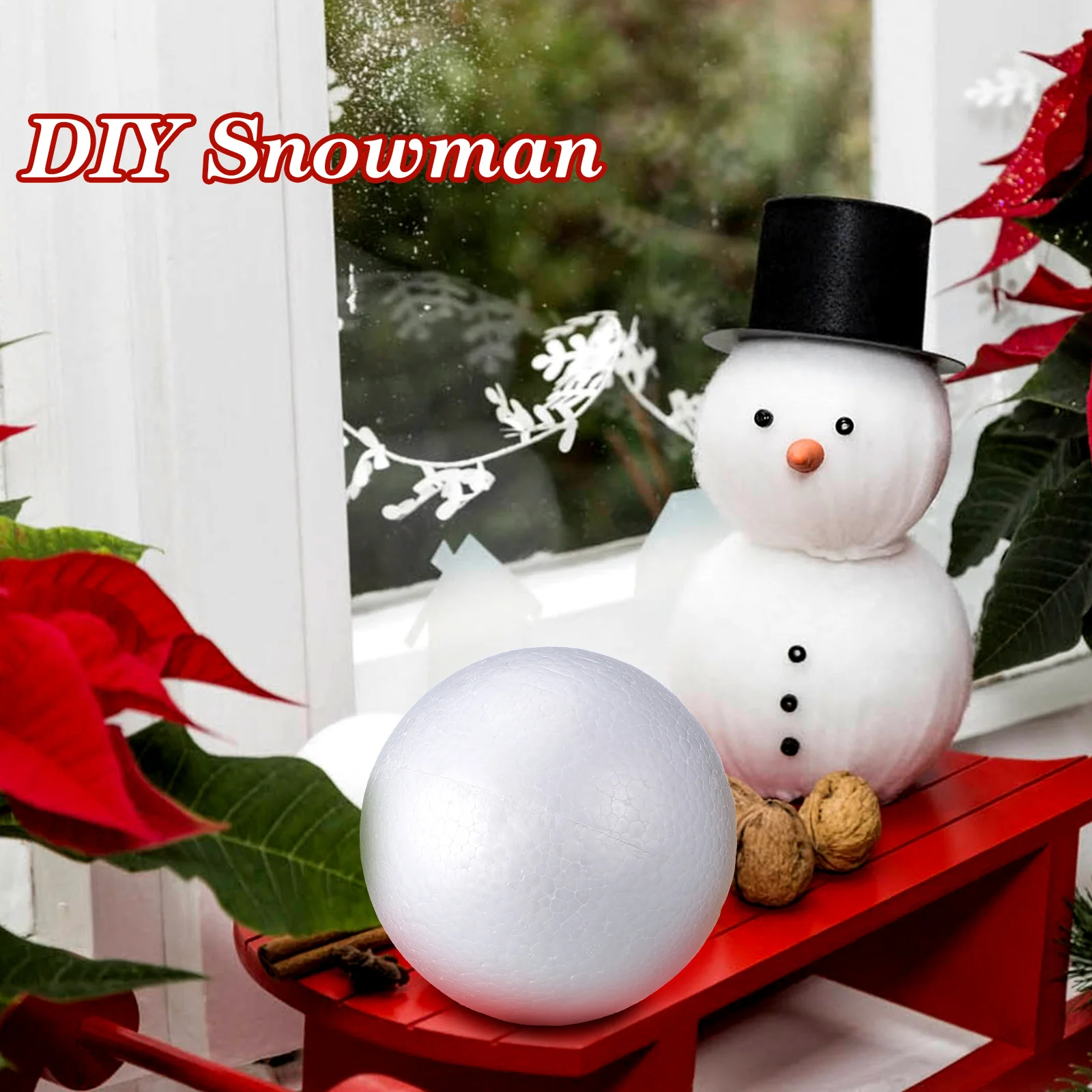 

3pcs 15Cm Christmas Foam Ball Diy Craft Ornament For Holiday Decor Painting Gluing Activity Educational Art