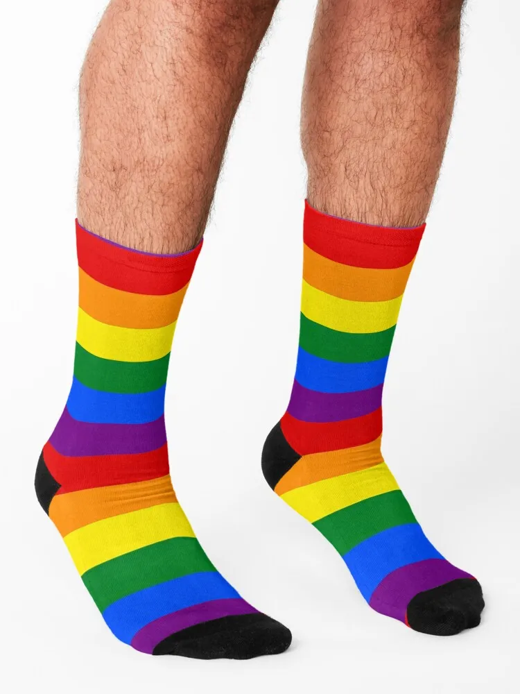 Gay Pride Rainbow Flag Socks Stockings christmas gift designer brand Climbing Male Socks Women's