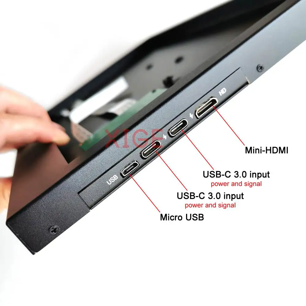 

For LM156LFCL LM156LF1L Metal Case+Driver Controller Board 30 Pin EDP USB Micro 15.6" Modified Kit HDMI-Mini 2 TYPE-C 1920*1080