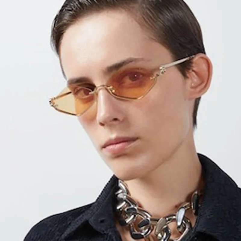 

Metal Half-Frame UV-Protective Driving Sunglasses Women's Streetwear Casual Minimalist Accessories Travel Beach Sun Protection