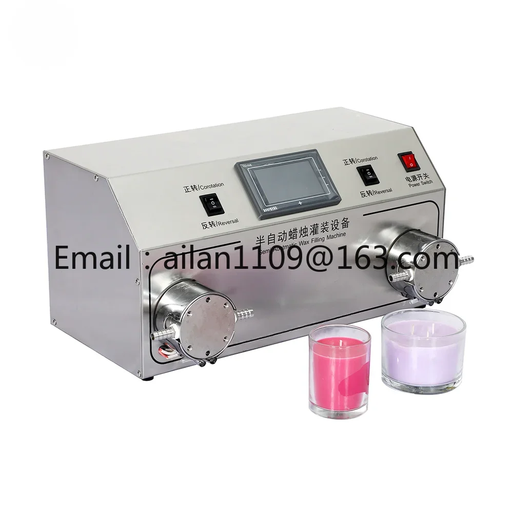 Semi Auto Candle Double Nozzle Pump Liquid Bottle Vinegar Fill Machine Pour Wax Make Machine Price Easy Operate Popular in China