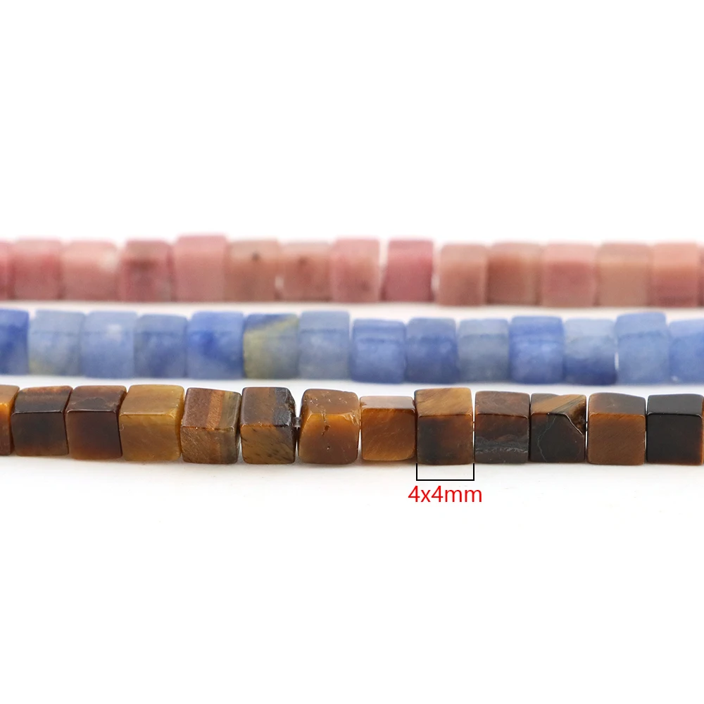 4x4mm Natural Stone Square Blue Amazonite Cube Spacer Beads For Jewelry Making Supplies Diy Bracelet Necklace Earring Accessorie
