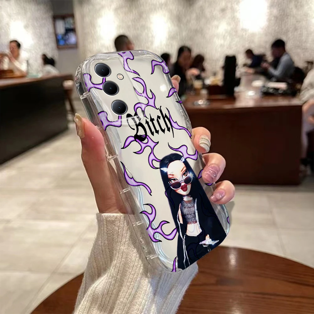 Cute Girl Bratzs Doll 3D Wave Case per Samsung A73 A72 A71 A55 A54 A53 A35 A34 A33 A25 A24 A23 A15 A14 A13 A05 A04 4G 5G Cover