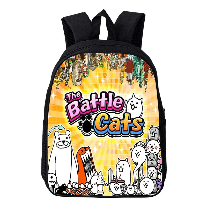 16 Inch The Battle Cats Kindergarten Backpack Boys Girls Cartoon Anime School Bag Waterproof Kids Backpack Baby Bookbag Mochila