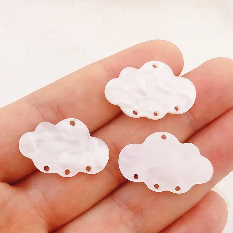 15pcs Imitation White Mother of Pearl Shell Cloud Charms Acrylic Charms Fit  Necklace Bracelets Diy Jewelry Making Accessories