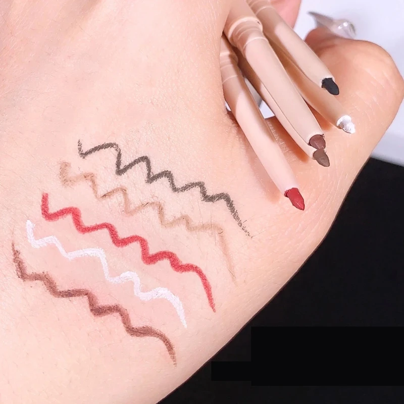 Ultradünner, mattierter, rotbrauner Eyeliner-Gelstift, langlebig, schnell trocknend, glatter Lidschatten, liegender Seidenraupenstift, Make-up-Kosmetik