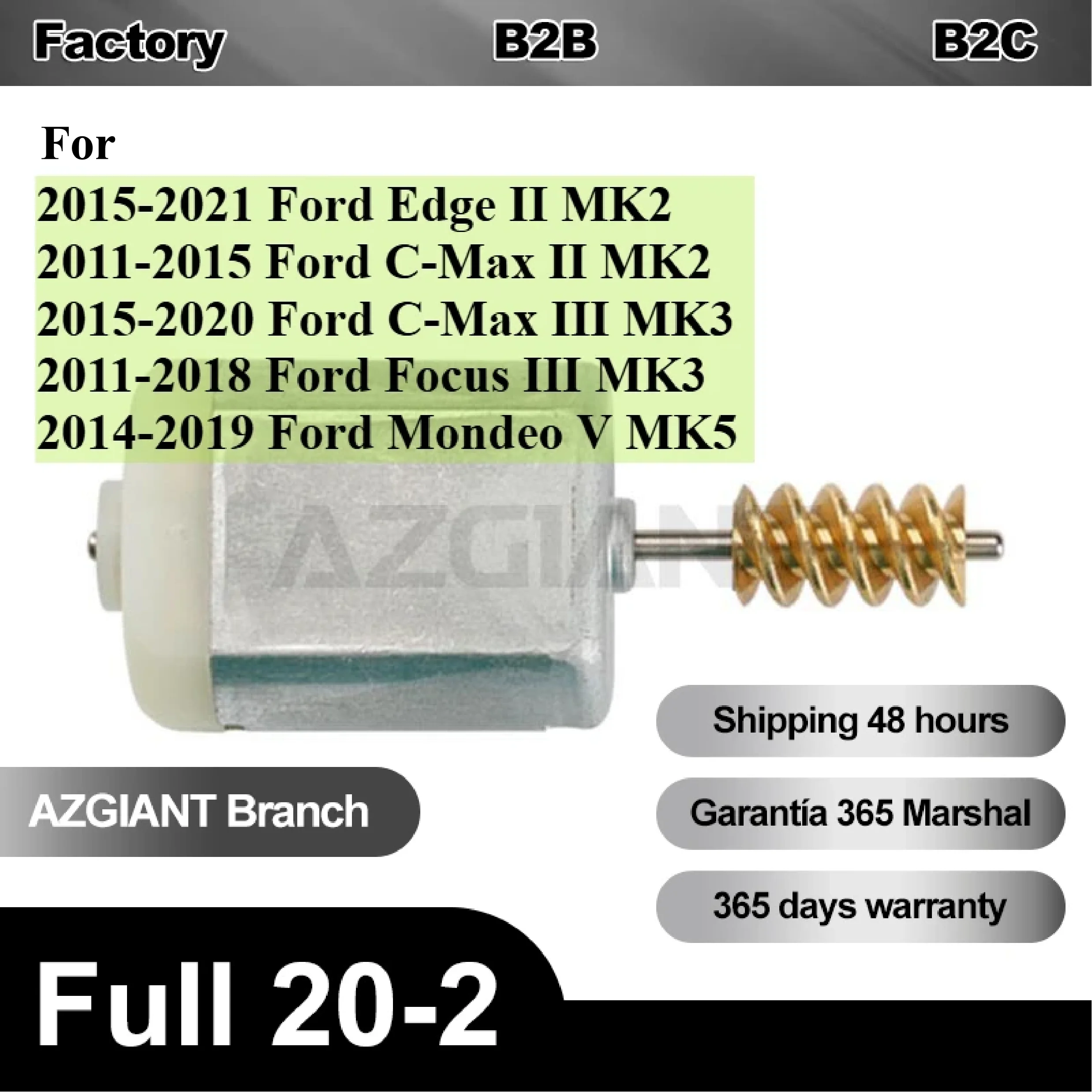

DC Motor for Ford Edge II MK2 C-Max Focus Mondeo Front Left Drive Side Universal Central Control Moter AM5A BM5A