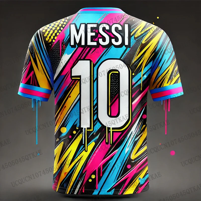 Summer Football Training Tee Top Messi 10 Special Edition Competition Football Jersey Outdoor Quick-dry Parent-child Tshirt Top