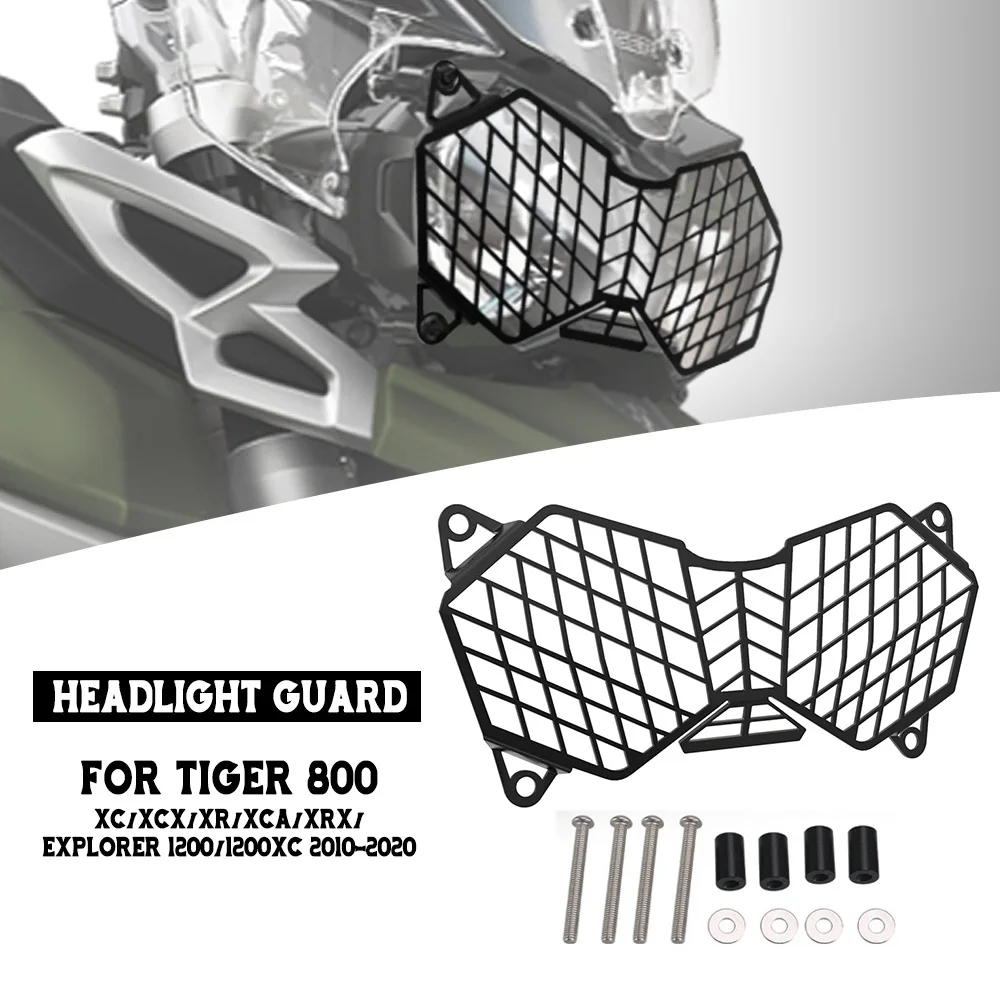 

Motorcycle For Tiger 800 XC/XCX/XR/XCA/XRX/Explorer 1200/1200XC 2010-2020 Headlight Guard Shield Headlamp Mesh Grille Protector