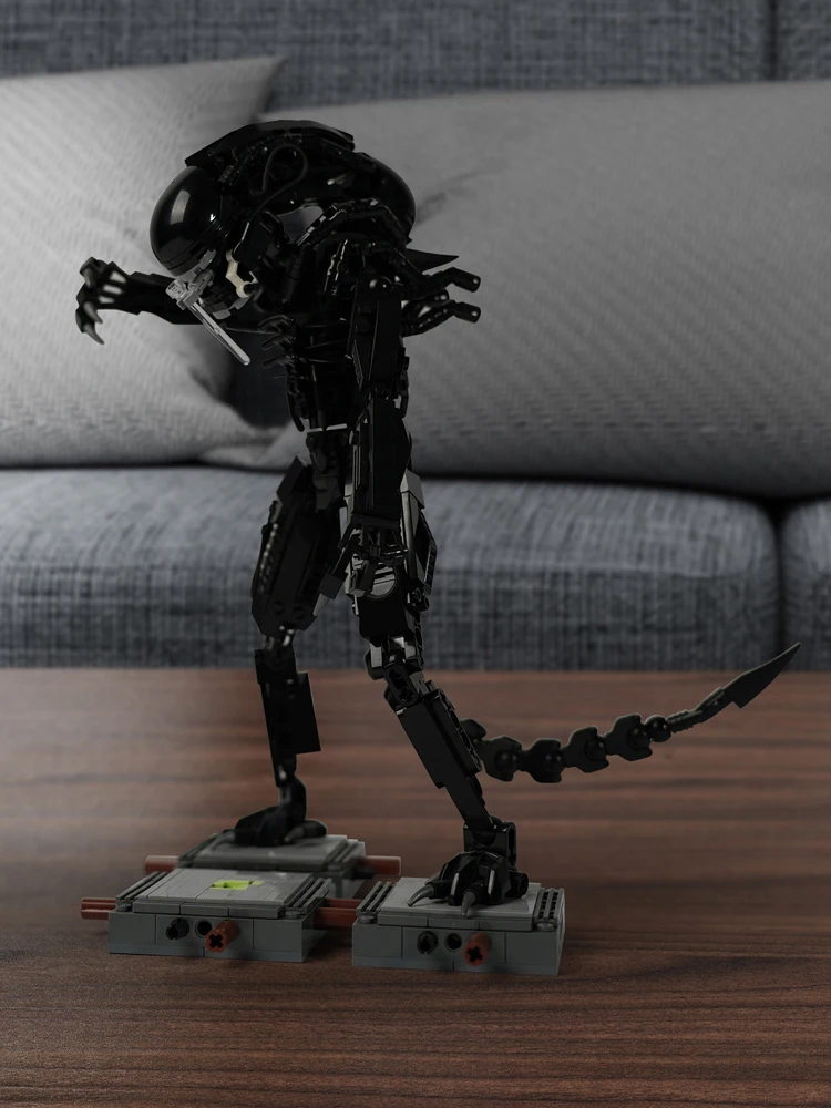 

Строительные блоки Xenomorph Creature MOC, научно-фантастический ужас инопланетянин с выдвижными челюстями, сделай сам, вдохновленный фильмом для взрослых коллекционеров