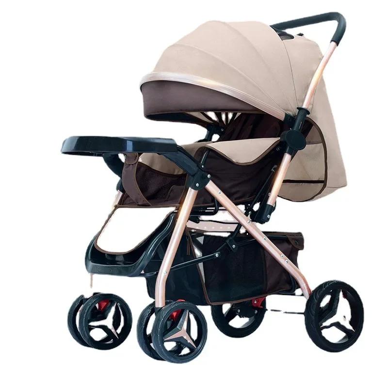 

Baby Stroller Can Sit Lie Down Lightweight Foldable Four-wheel Shock Absorber Newborn Stroller Baby Stroller Baby Handcart